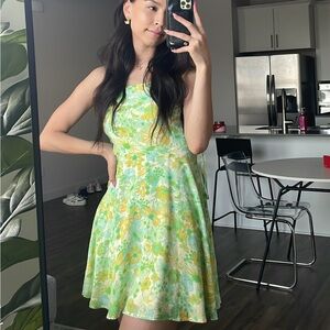 Showpo Green and Yellow Floral Dress